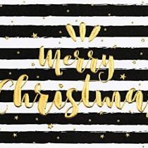 Black & Gold Christmas Card with Text Landscape 11.6 x 16.6 cm