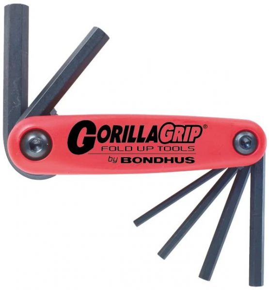 Bondhus 12595 GorillaGrip« Set of 6 Hex Fold-up Keys, Sizes 3-10mm