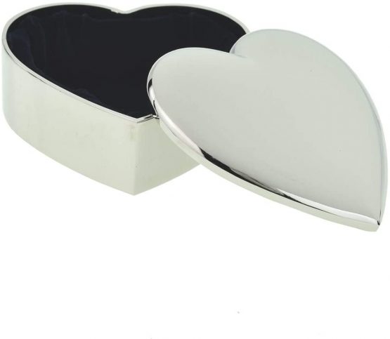 Heart Shaped Silver Nickle Plated Trinket Box