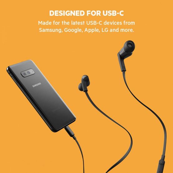 Belkin SoundForm USB-C Headphones (Earphones with USB-C Connector for Samsung, Pixel, iPad Pro and More) - Black - Image 3