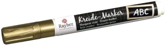 RAYHER HOBBY 38830620 Chalk Marker Chisel Tip 2-6 mm Brilliant Gold
