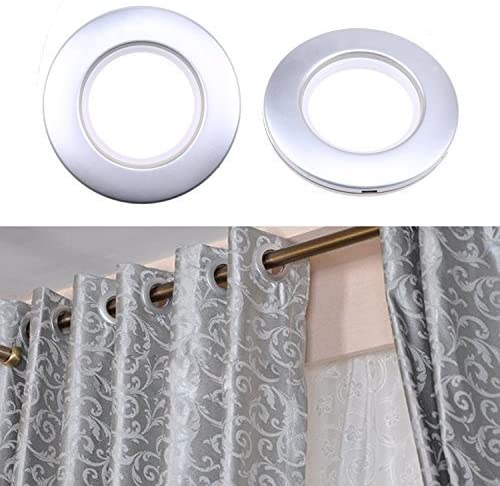 WCIC 32PCS Curtain Grommet Kit 40mm Plastic Eyelet Rings DIY Nanoscale Silencing Roman Rings for Window Shower Curtain Rod Matte Silver - Image 2