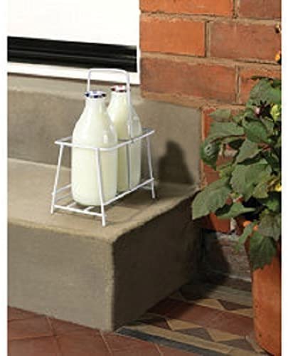 SupaHome Milk Bottle Holder - To hold 2 pints of milk, White, 21cm x 10.5cm x 25.5cm