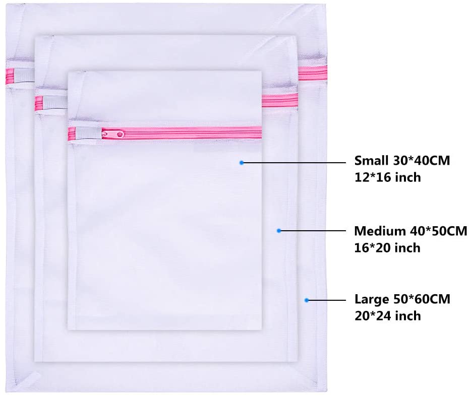 BoxLegend Laundry Bag Set - 5 Pack (1x XL, 2x L, 2x M) - Polyester Mesh - Zipper Closure - Odor Resistant - For Delicates & Travel - Image 3