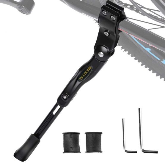 MEXITAL Heavy Duty Aluminum Alloy Adjustable Bicycle Side Kickstand,Compatible for Bicycle With Wheel Diameter of 24-28 Inch, Suitable for Mountain Bike Road Bike Kids Bike Foldable Bike - Image 2