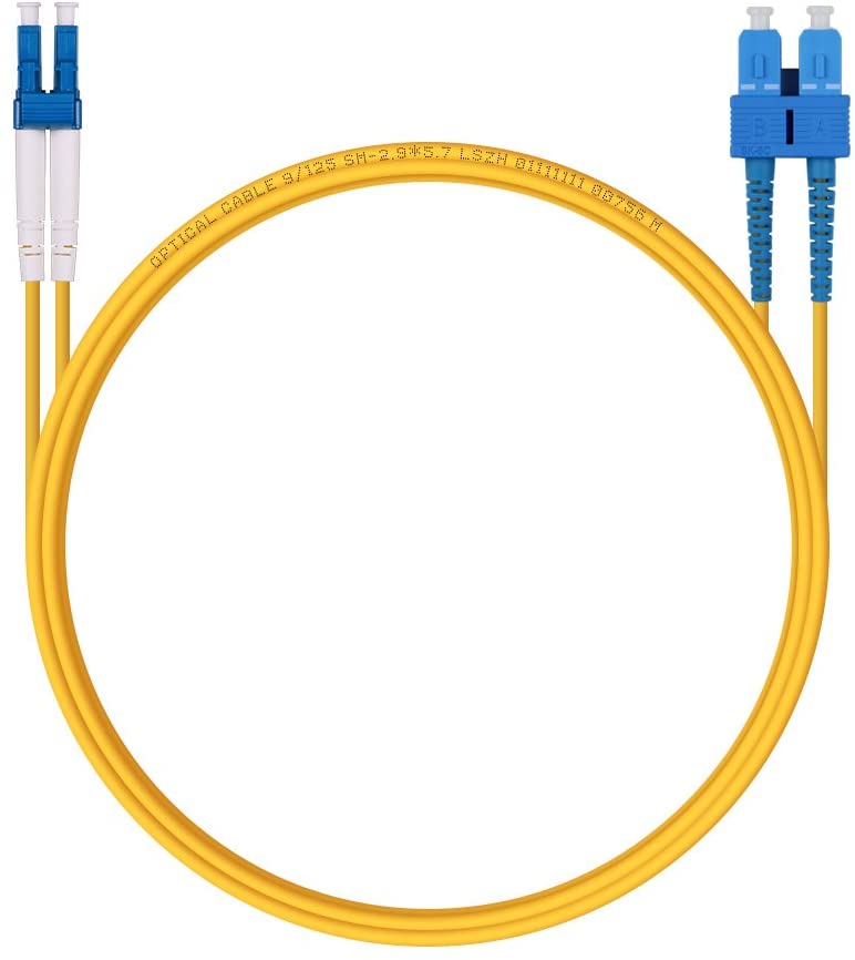 OS2 LC to SC Duplex Fiber Optic Cable, LWL, Singlemode Jumper, 1-meter(3.3ft), OS2 LC-SC, 1m(3.3ft)