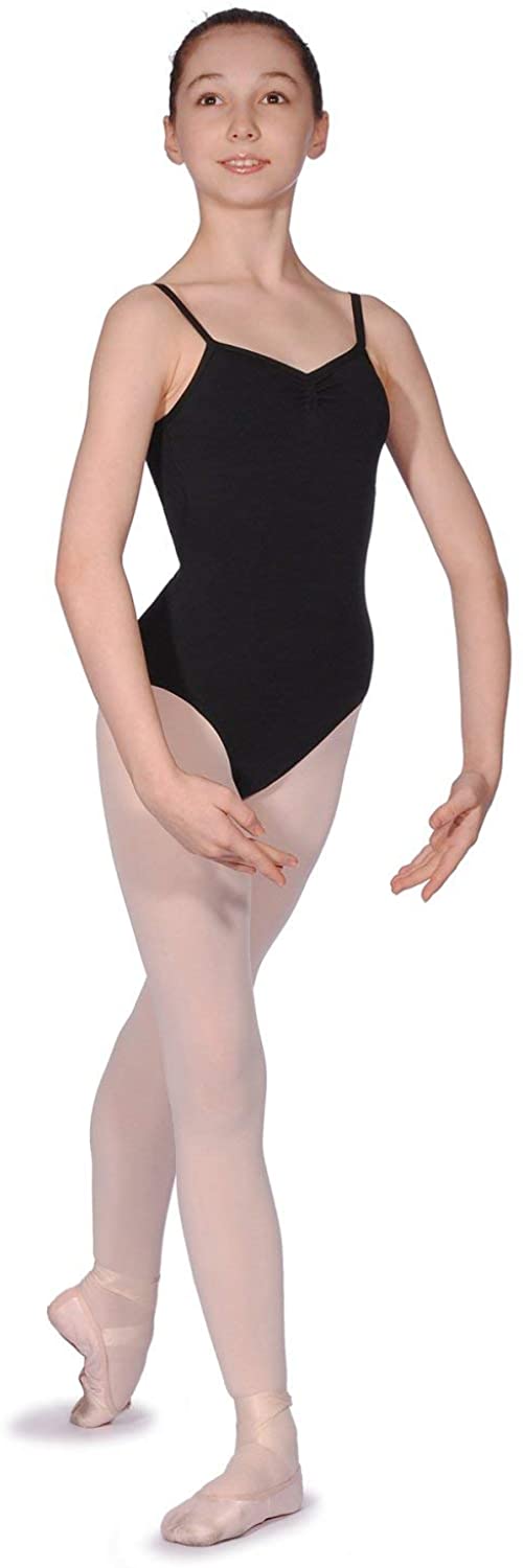 Roch Valley Ava Cotton/Lycra Camisole Leotard, Black, Age 11-13 - Image 3
