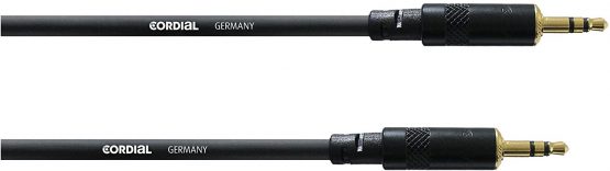 Cordial WW symmetric connecting cable jack, 3.5 mm, stereo gold/jack stereo gold, 3.5 mm length 1.5 black