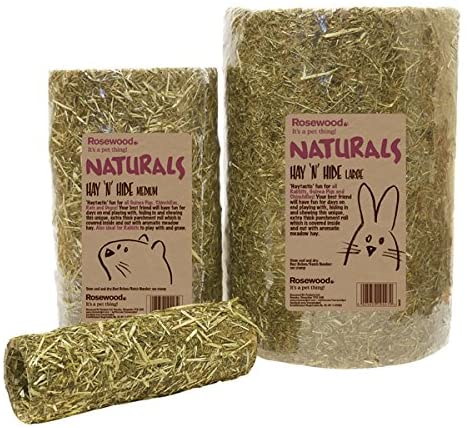 Rosewood Naturals Hay ‘n’ Hide Roll, Small Animal Edible Play Tunnel, Toy & Hay Hideout, for Guinea Pigs Chinchillas - Image 2