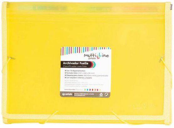 grafoplás 02963060- Folder Spacer with fuelle. Foolscap – Yellow - Image 2