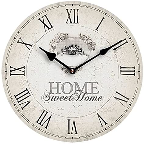 Premier Housewares Modern Frameless Wall Clock Battery Kitchen Clocks Wall Wooden MDF Clocks for Living Room Wall Clock H34 X W34 X D4 Cm,White