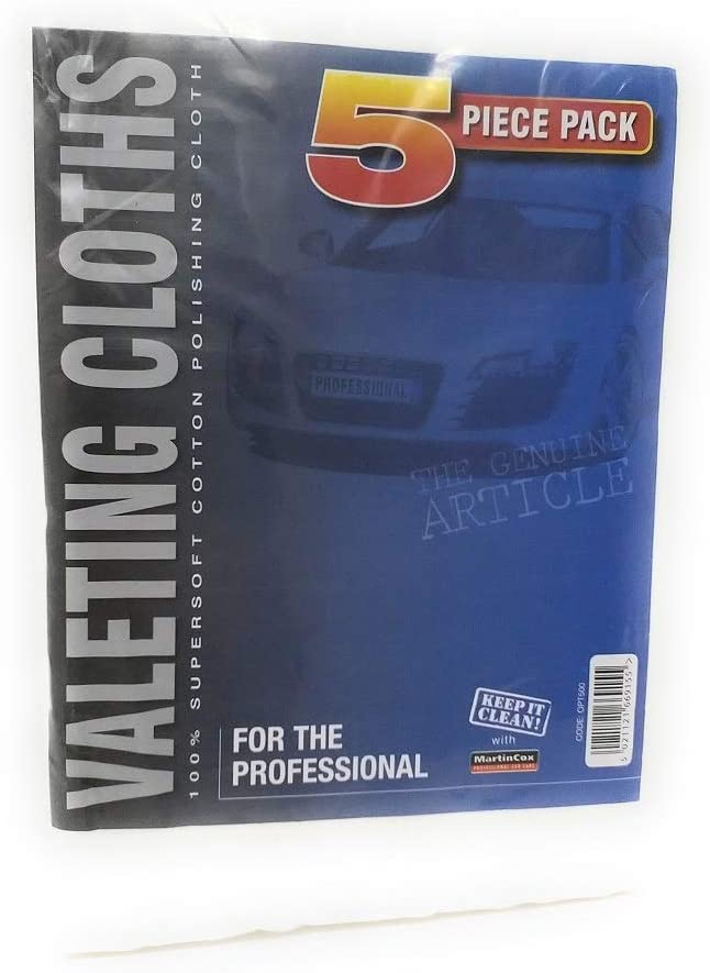 LINT Free VALETING Cloth 5 PER Pack, Blue, 1 - Pack