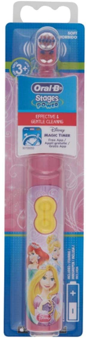 Oral-B Stages Power Kids Disney Princess Battery Toothbrush with Timer App, Princesses