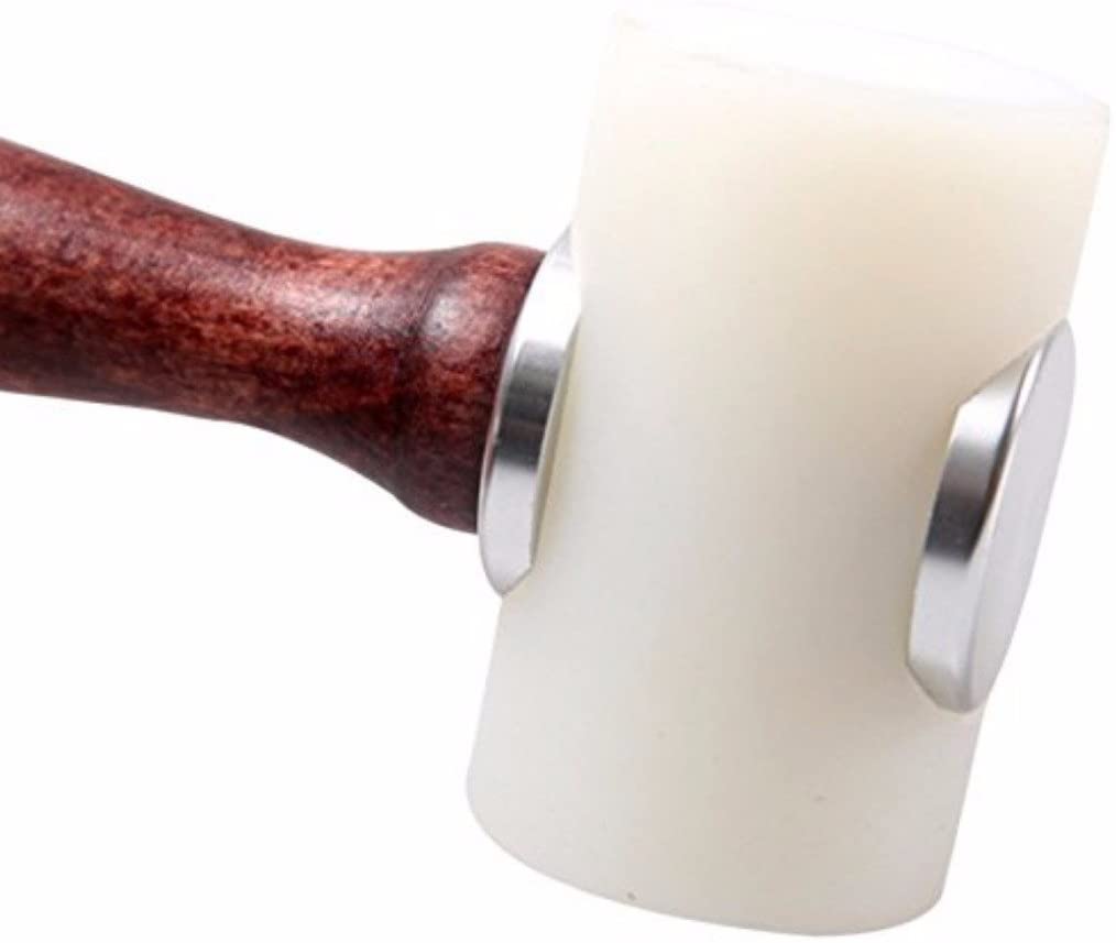Rubber Hammer Mallet for Leatherwork Leather Carving Cowhide Sew DIY Leathercraft Wooden Mallet Wood Handle (T-Head) - Image 4