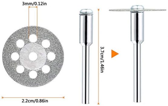 inherited Diamond Cutting Disc Set, 20pcs 22mm Mini Cut Off Wheel with 4 Mandrel for Dremel Rotary Tools Gemstones Glass Cutting Disks, Resin Metal Cutting Wheels for Wood Stone Metal Cutting - Image 4