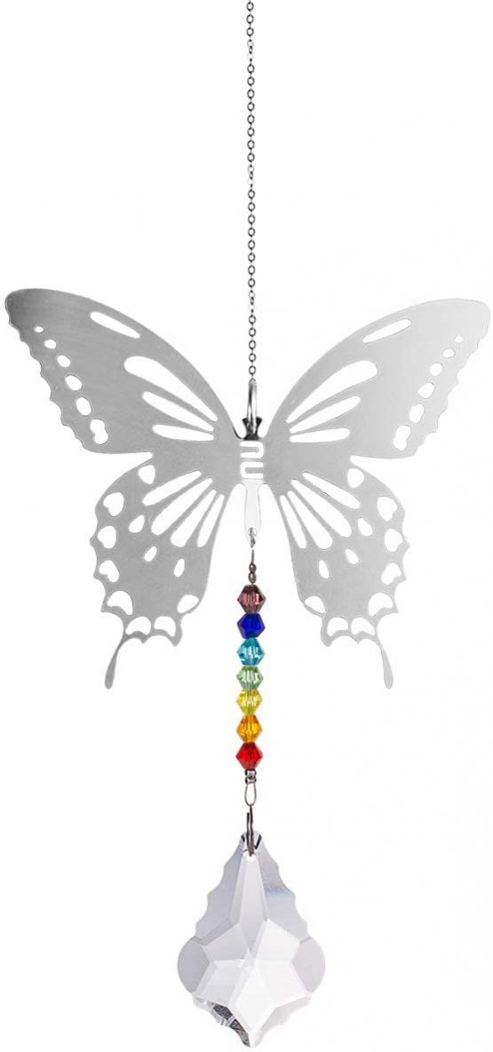 longsheng maple leaf Butterfly Pendant Chandelier Prisms Rainbow Beads Chakra Suncatcher Home Windows Decor,pack of 1 New Crystals (type2)