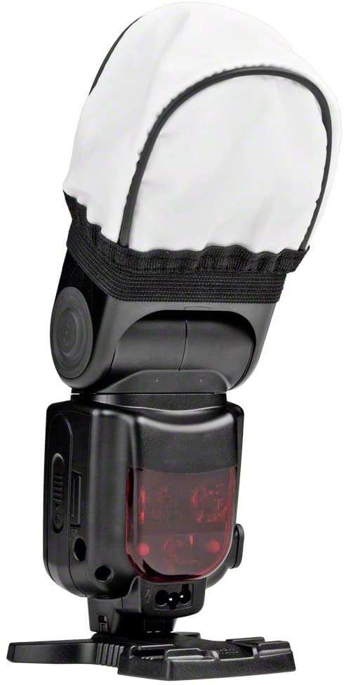Walimex universal material-diffuser for compact flashes (with integrated elastic band), black, white