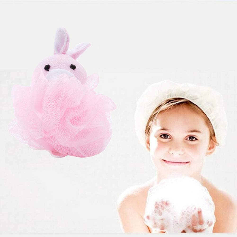 Bath Sponge,4 Pcs Bath Shower Sponge Animal Mesh Pouf Shower Ball Luffa