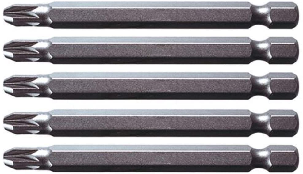 KS Tools 911.7728 75mm PZ2 1/4-inch Classic Bits (5 Pieces), Silber, Variety pack