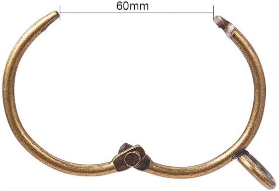 INCREWAY 16 Pack Open and Close Curtain Rings,1.5 Inch Inner Diameter,Antique Brass - Image 3