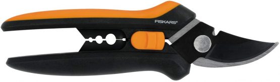 Fiskars Solid Snip Pruner, Floral SP14, Length: 24cm, Steel Blades/Plastic Handle, 1051601, Orange/Black
