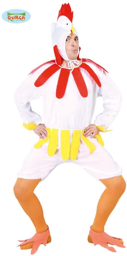 Guirca 80605 Hen Rooster Costume White One Size, Bianco