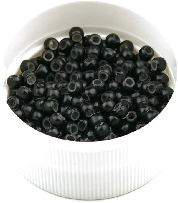 KOCONI 1000 Pcs Nano Rings 3mm Hair Extension Beads Silicone Lined #1 Black, Nano Silicone 1000 PCS - Image 2