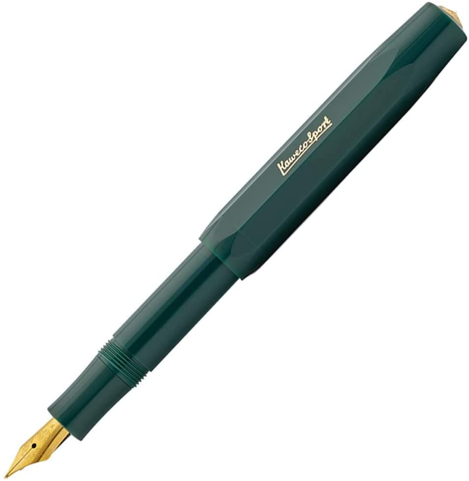 Kaweco CLASSIC SPORT Fountain Pen Green with Gold-Plated Steel Nib and Iridium Tip for Ink Cartridges I Sport Fountain Pen 13 cm I Nib: B (Broad) - Image 4
