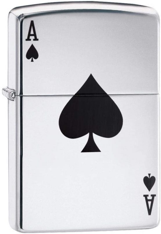 Zippo Lucky Ace Lighter - High Polished Chrome