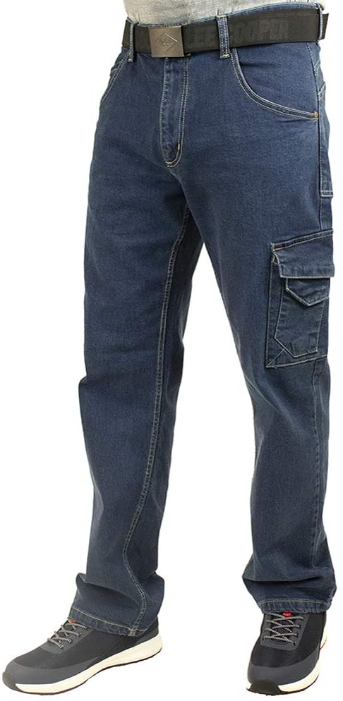 Lee Cooper LCPNT239 Men's Workwear Safety Carpenter Stretch Denim Jeans Work Trousers, Light Blue, 30W / 31L - Image 2