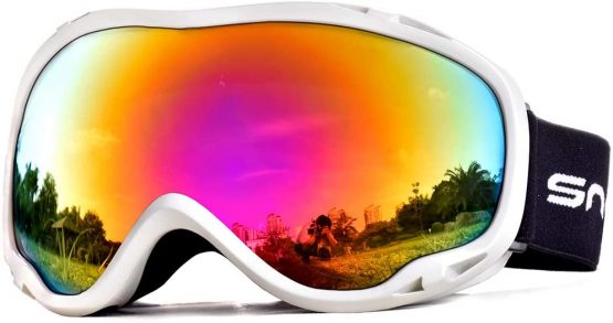 Snowledge Ski Snowboard Goggles with UV400 Protection, Skiing Snowboarding Goggles of Dual Lens with Anti Fog for Men, Women,Helmet Compatible