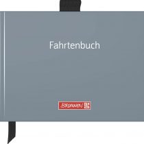 Brunnen 1010143 Driver’s Log Book (A6 Horizontal, hardcover with Soft-Touch Lamination, with Pencil Loop, Drawing Tape and Insert Pocket, Thread-Stitched, 40 Sheets), Grey