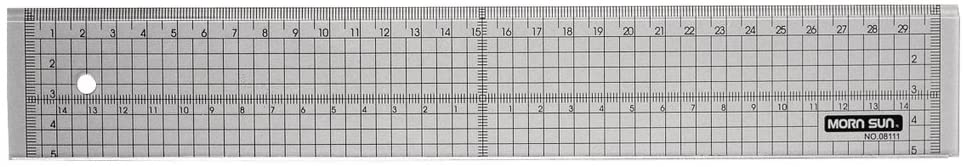 RAYHER HOBBY Metal Edge Ruler, 30cm x 5cm, Clear, Composite Plastic, Ideal for Craft Knife or Rotary Cutter Measurement Grid