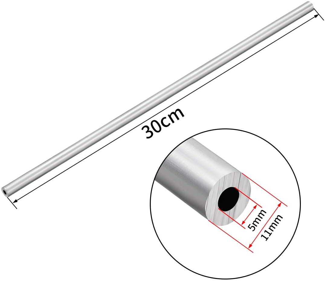 sourcing map 4Pcs 6063 Seamless Aluminum Round Straight Tubing Tube 1 Feet Length 0.195 Inches ID 0.429 Inches OD - Image 2