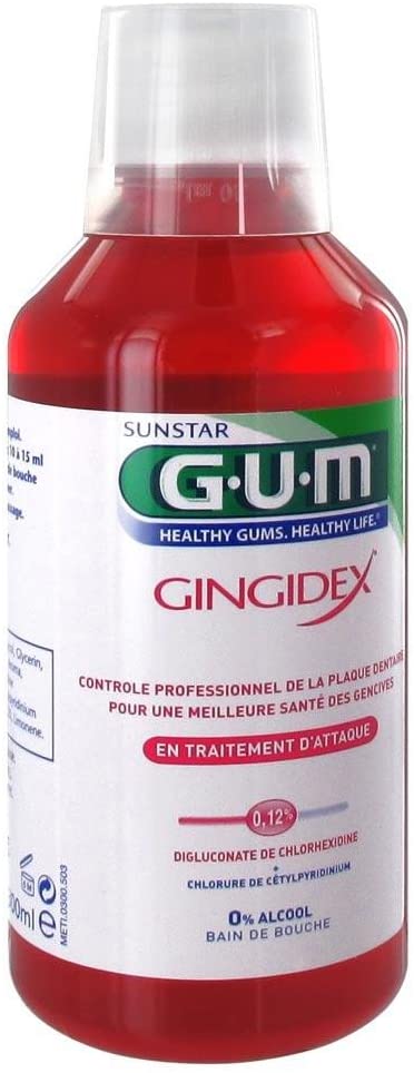 Gum Gingidex Bain de Bouche Traitement d'Attaque Anti-Plaque - 300ml, 300 ml (Pack of 1)