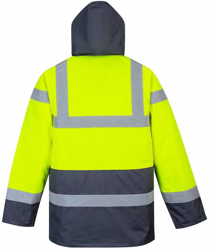 Portwest S466 Men's Waterproof Hi Vis Traffic Jacket - Reflective Safety Coat Yellow, X-Large, XL - Image 2