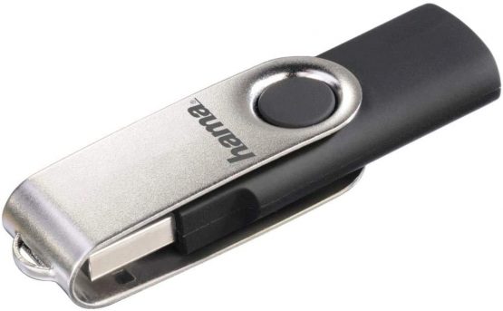 Hama Rotate FlashPen, USB 2.0, 8GB, 10MB/s - Black | Silver - Image 2
