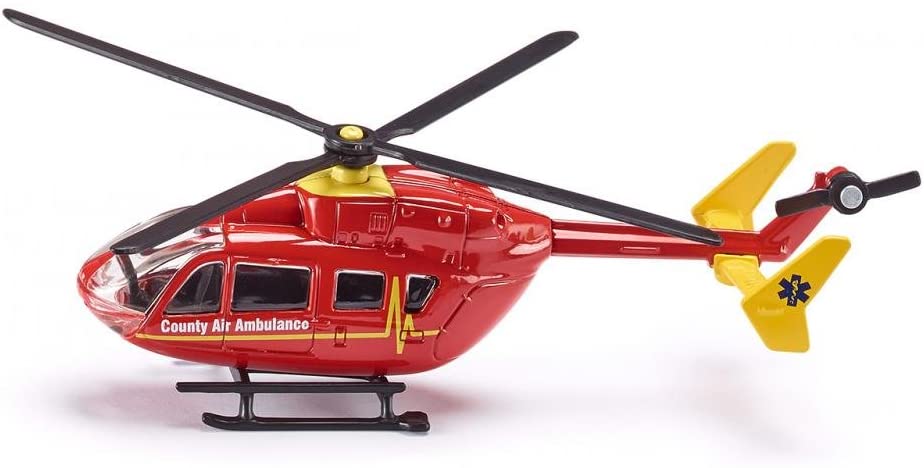 siku 1647, Rescue Helicopter, Metal,Plastic, 1:87, Red, Rotating rotors, 133 x 91 x 41 mm