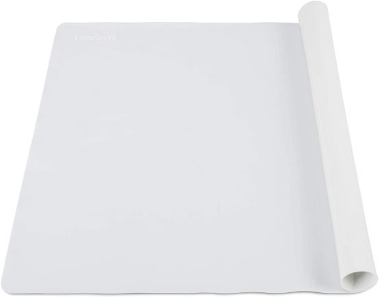 LONGFITE 24''x20'' (60x50cm) Extra Large Silicone Pastry Baking Mat, Multipurpose Table Countertop Protector Placemats Nonstick, Nonskid and Heat Resistant (Extra Large Grey)