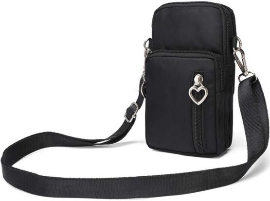Sports Armband Outdoor Sweat-proof Running Armbag Cross-body Shoulder Casual Wallet Purse Gym Fitness Cell Phone Bag Key Holder for iPhone 13 Pro/12 Pro/Xs Max/Xr, Galaxy S10 Plus,Huawei P30 Pro,Black