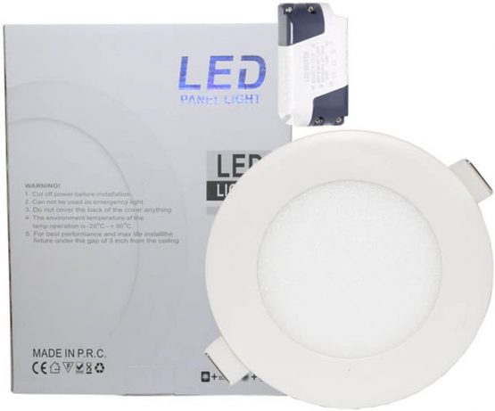 Lowenergie 6w LED Round Ceiling Panel Light 6000K Day White Recessed Down Lighting, 120mm Dia, 50w Halogen Equivalent - Image 2