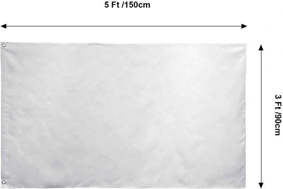 6 Pieces 3 x 5 Feet Solid Plain White Flag/Multicolor Flags Pure Color DIY Flags Silk Taffeta Stitched Blank Flags Banner with Grommets for DIY Garden Backyard Playground Decoration (White) - Image 2