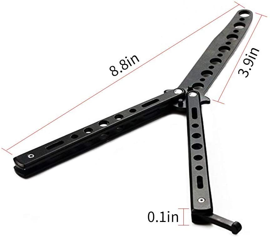 Ideal Swan 2 Pcs Balisong Butterfly Trainer Practice Butterfly Trainer - NOT REAL - NO SHARP - Unsharpened Blade (Black + Silver) - Image 3