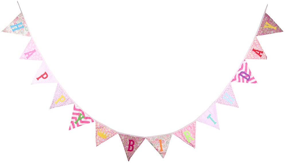 G2PLUS Happy Birthday Fabric Banner