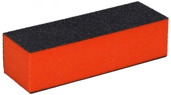 3 sided orange buffer, coarse grit, a pack of 3 pieces.