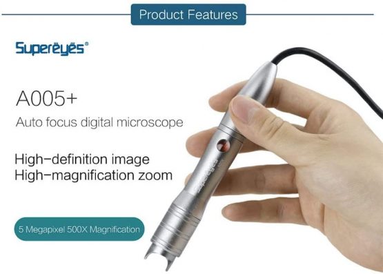 Supereyes A005+ 5.0MP 1 ~ 500X Fine-Auto Focus Handheld USB Digital Microscope Loupe Magnifier with LED Metal Stand - Image 2