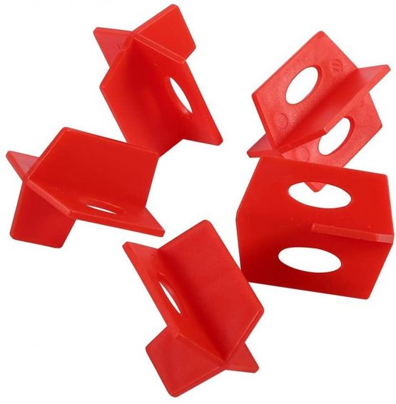 50Pcs Tile Leveling Alignment System Reusable Red 3 Side Spacer Cross and T Shape Ceramic Floor Wall Tools for 2mm Cross Ceramic Tile Gap
