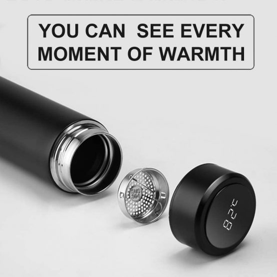 Travel Mug Coffee Cup Leakproof Smart Mug, Homealexa 500ml Insulated Coffee Cup Vacuum Reusable Coffee Cup 304 Stainless Steel, LED Touch Screen, Leakproof Coffee Mug Ideal for Hot Drinks and Cold - Image 4