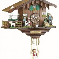 Trenkle Kuckulino Black Forest Clock Swiss House with turning goats, quartz movement and cuckoo chime TU 2020 SQ