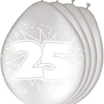 8pcs. Balloons 30cm anniversary 25 silver